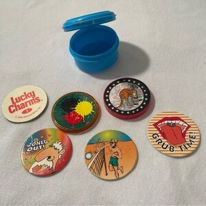 Pogs Milk Caps Slammers Whammer Case Lucky Charms Grub Time Kangaroo Vintage Toy
